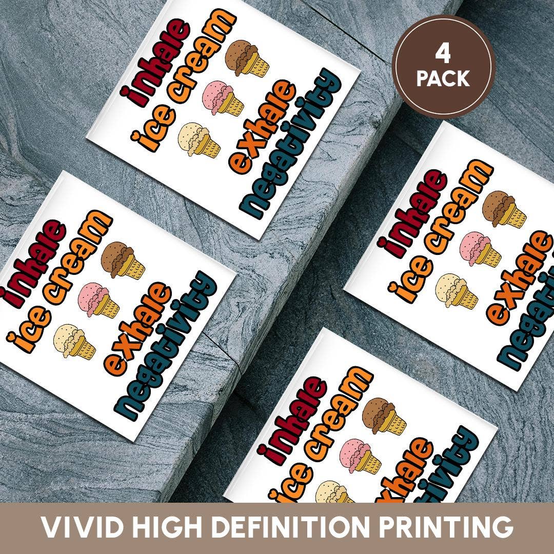 3dRose - Vendita all'ingrosso Sottobicchiere - 3dRose, Divertente e carino Inala Gelato Espira Negatività Amante del Gelato, Sottobicchiere5