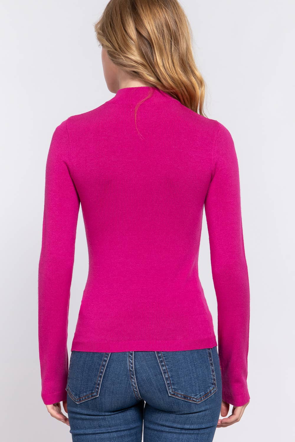 Active Basic | Active USA - Venta al por mayor Jersey de punto - Mujer - Suéter básico de manga larga con cuello simulado5