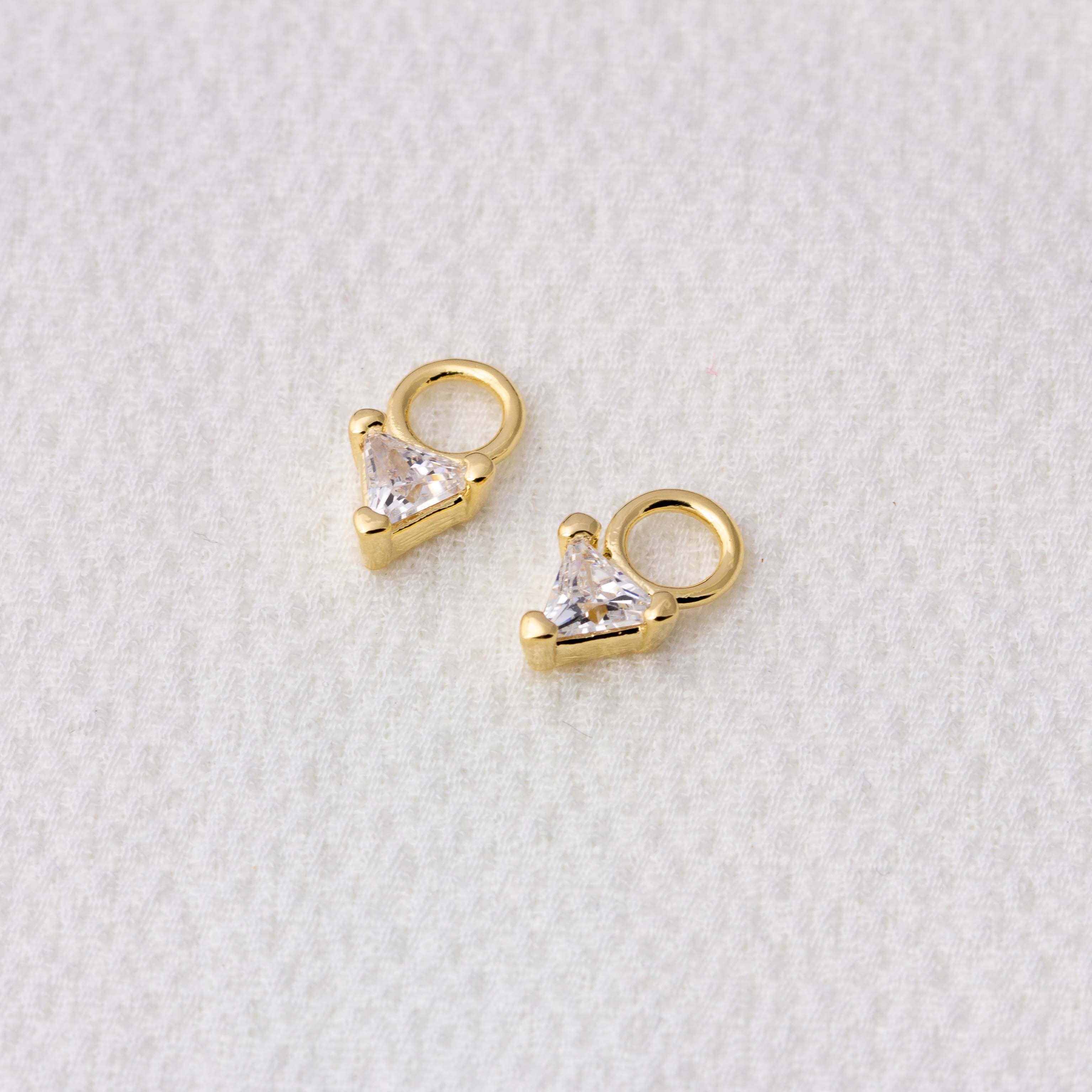 GoldFi - Wholesale Single Earring - Mini CZ Triangle Earring Charm3