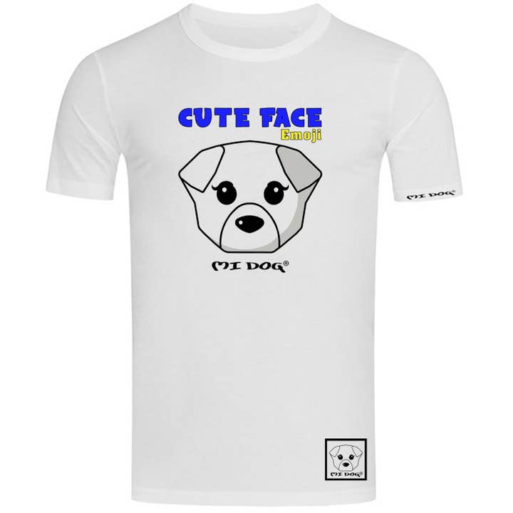 Maglietta con scritta «Mi Dog», da uomo, con simpatica icona emoji, vestibilità regolare per la vendita all'ingrosso da parte di MI DOG