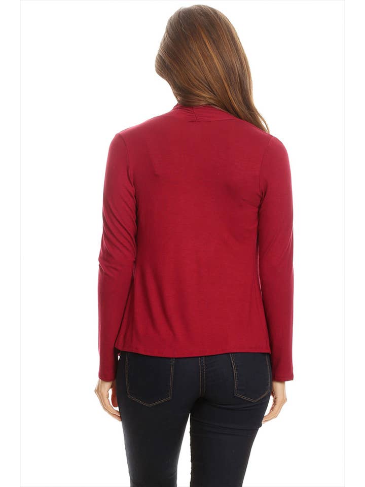 MOA COLLECTION - Vente Cardigan – femme - Cardigan drapé décontracté à manches longues pour femmes