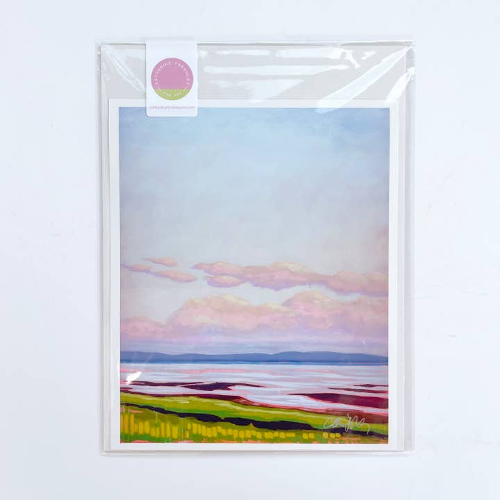 Low Tide at Dusk Landscape Art Print for wholesale by Catherine Freshley Art