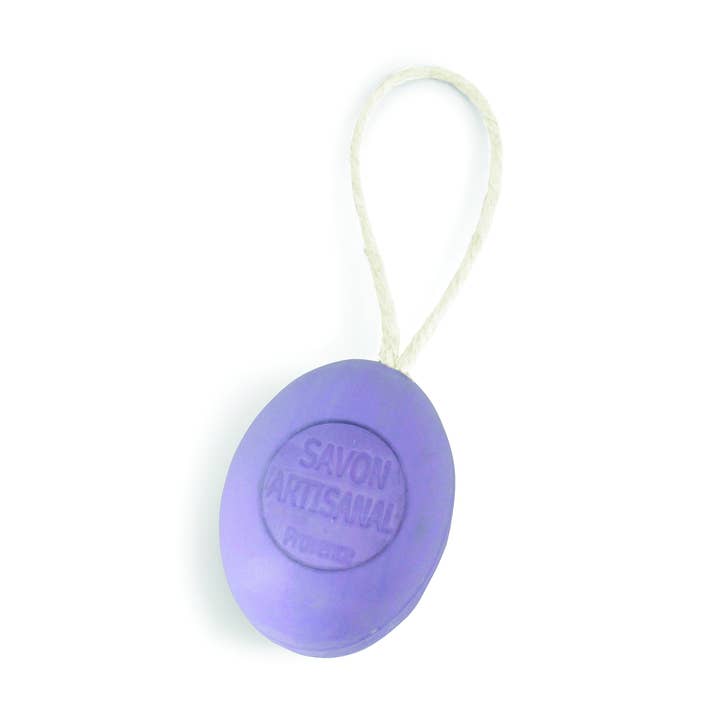 Ovale Lavendelseife mit Peeling und Baumwollschnur, 200 g für den Großhandel von MAITRE SAVONITTO