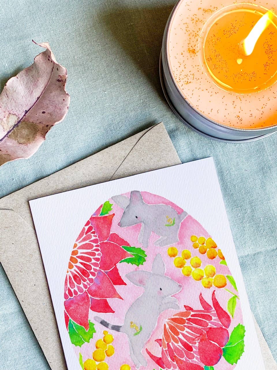 The Wattle Studio - Venta al por mayor Tarjetas de Pascua - Tarjeta de Pascua Bilby Egg1