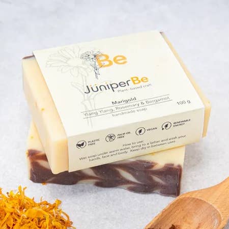 Marigold Soap Bar - With Ylang Ylang, Rosemary And Bergamot for wholesale by JüniperBe