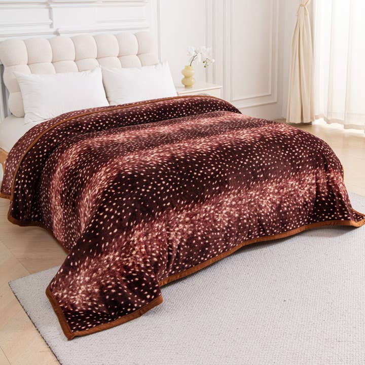 Axis Deer Print Super Soft Plush Blanket for wholesale by Sunshine Home Textile