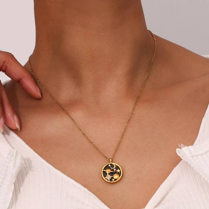 Soul Charms - Wholesale Pendant/Charm Necklace - The Universe - 18K Gold Plated, Waterproof Necklace7