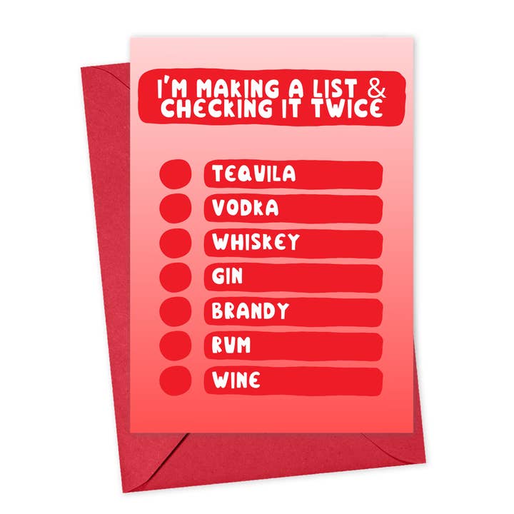 R is for Robo - Wholesale Christmas Card - Funny Christmas Cards Alcohol Wine Holiday Cards for Women