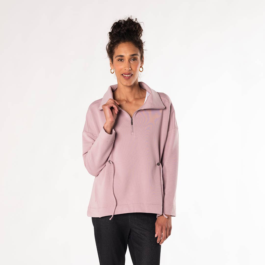 Arden Half-Zip Bamboo Sweatshirt - Soft Lavender for wholesale on Faire1