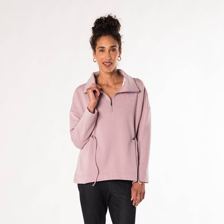 Arden Half-Zip Bamboo Sweatshirt - Soft Lavender for wholesale on Faire1