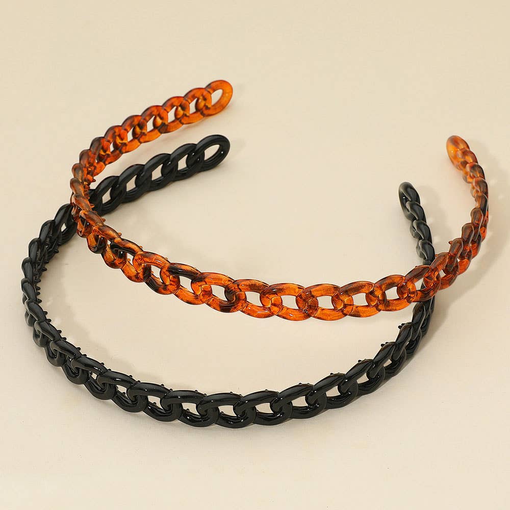 Sensibling Corp. - Wholesale Fashion Headband - Women's - 12 SET OF 2 - Resin Chain Link Headband Set3