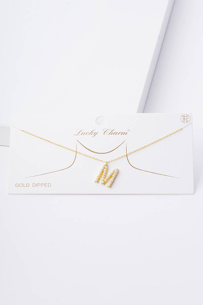 OHBOOBA DESIGN - Vente Colliers à pendentif - Collier initial en perles plaquées or24