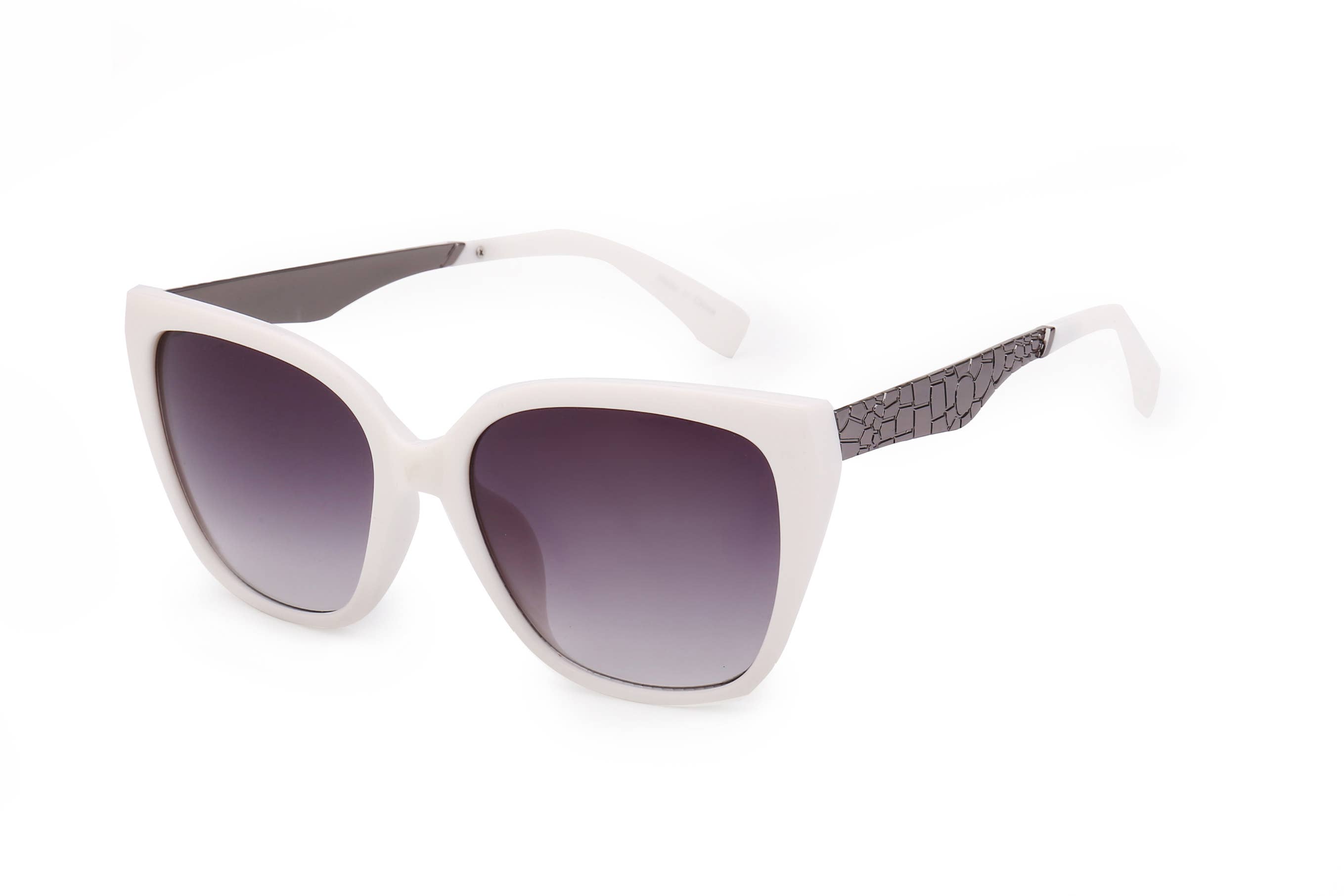 Trio Trading - Vente Lunettes de soleil – femme - Lot de 12 lunettes de soleil tendance pour femmes en forme de temple sculpté4