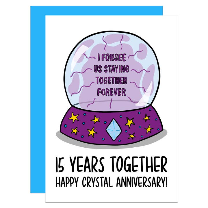 Biglietto A6 Crystal 15 Year Anniversary per la vendita all'ingrosso da parte di TeePee Creations