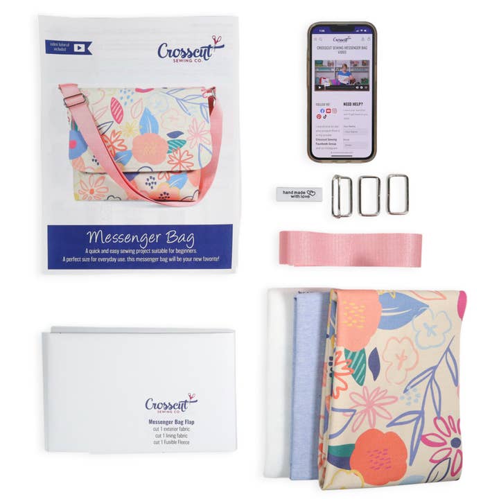 Crosscut Sewing Co. - Wholesale DIY Craft Kit - Messenger Bag Sewing Kit - DIY Beginner Sewing Project Kit Kids and Adults7
