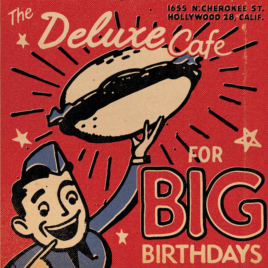Pennychoo – wholesale Birthday card – Matchbook 'Deluxe Cafe' BIG Birthday Card1