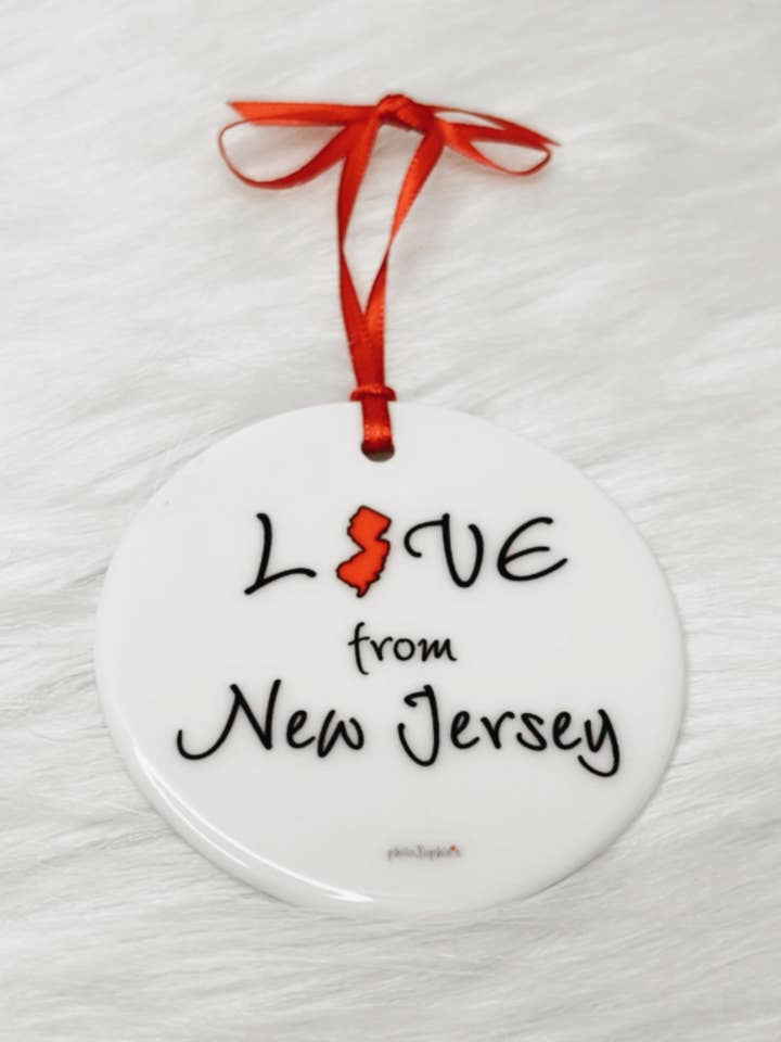 Amour du New Jersey Ornement de Noël de vacances pour la vente par philoSophie's Stationery & Gifts
