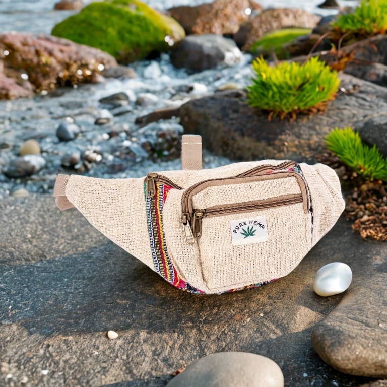 Natural Hemp+color fanny pack for wholesale on Faire3