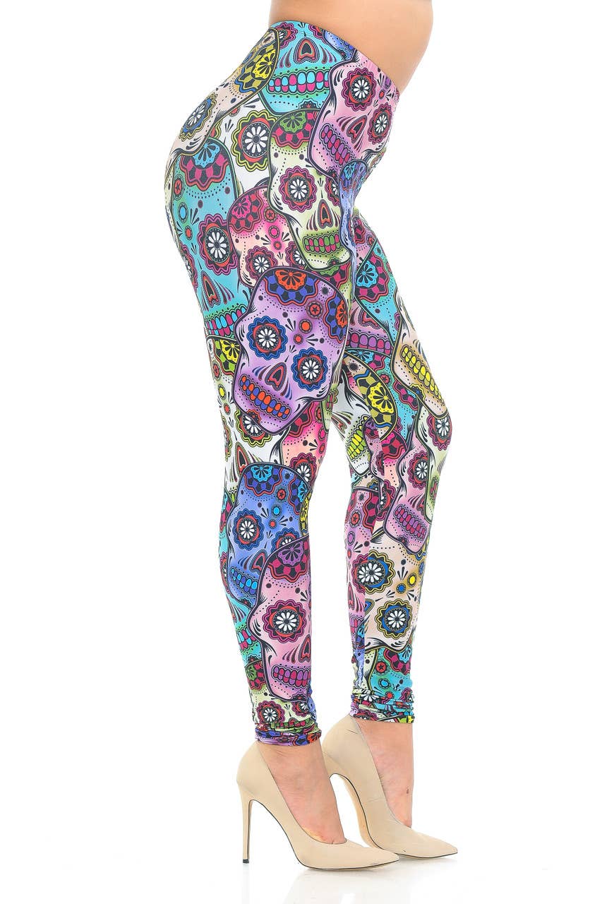 USA Fashion - Wholesale Fashion Leggings - Women's - Creamy Soft Sugar Skull Leggings by USA Fashion™10