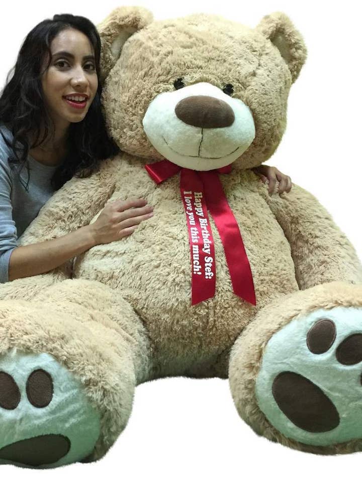 Personalized Big Plush Giant Teddy Bear Five Feet Tall for wholesale by Big Plush