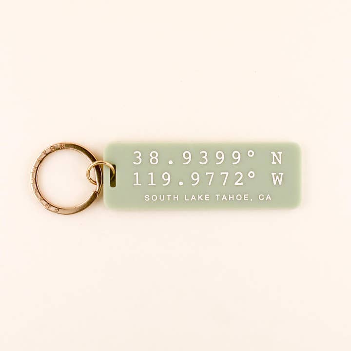 Freshwater Curated Goods - Wholesale Keychain - Unisex - Custom Coordinates Rectangle Keychain