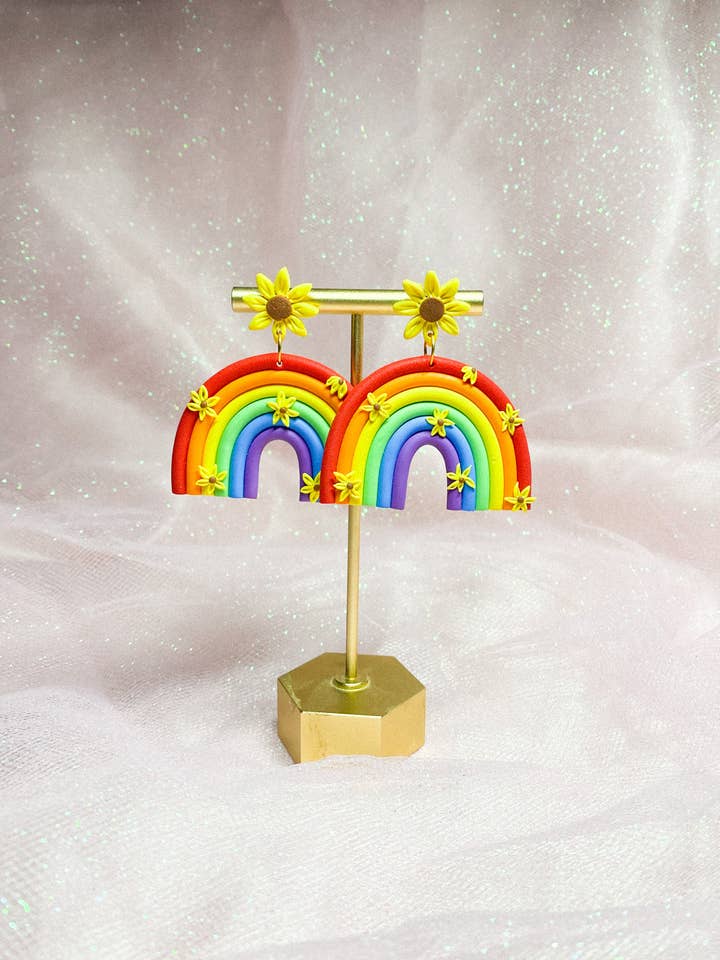 Sunflower Rainbow Earrings for wholesale by Floreciste