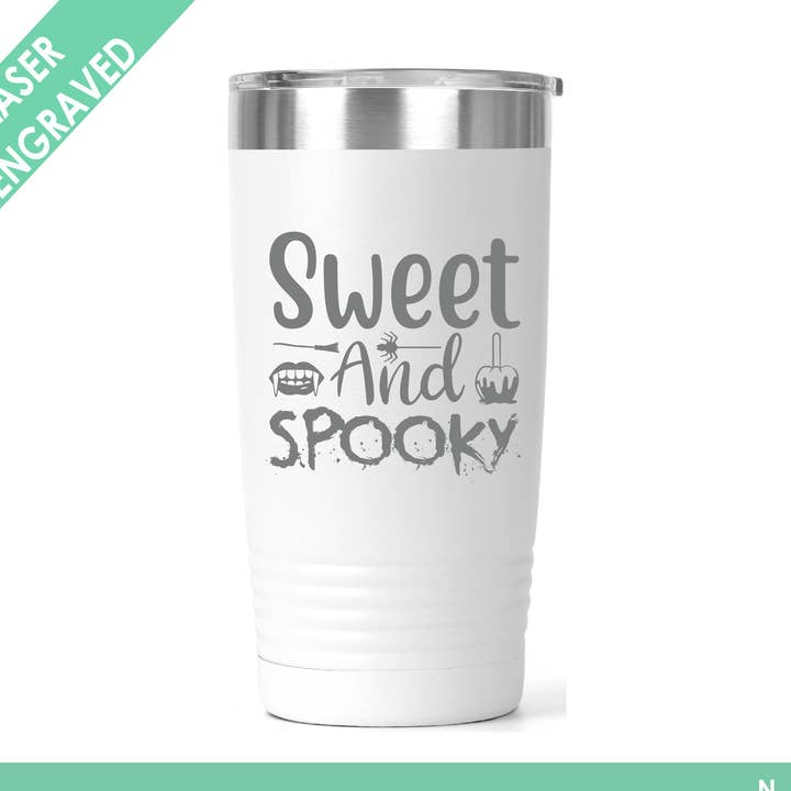 Söt och Läskigt - Rolig Halloween Tumbler - Lasergraverad för wholesale av Northern Country Girl Designs, LLC