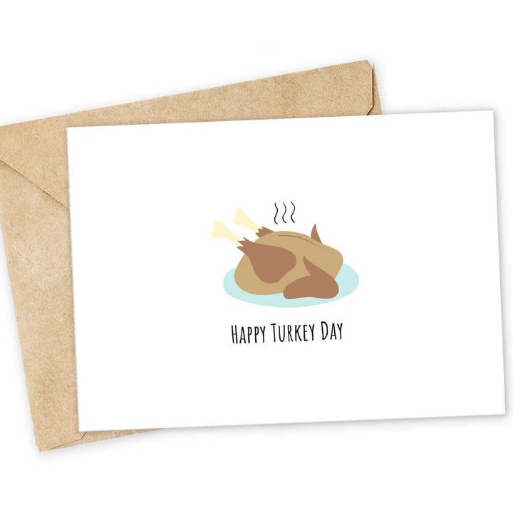 Funny Thanksgiving Card: Happy Turkey Day Greeting for wholesale by Chewy Lemon Studio