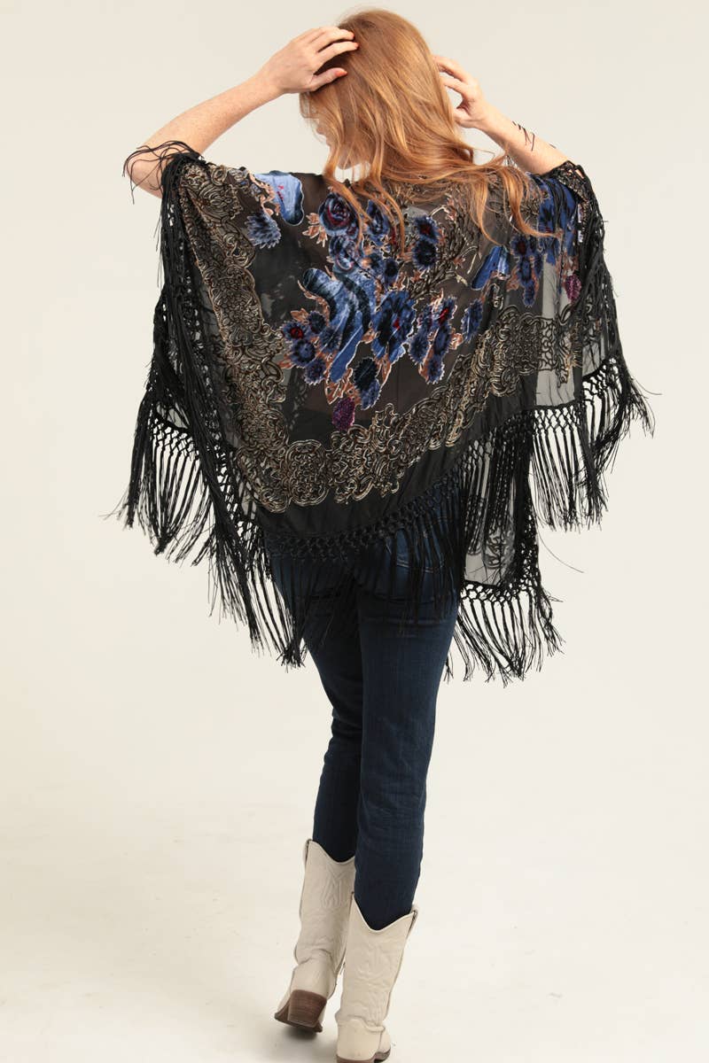 Nostalgia – wholesale Poncho - Dam – N2EE7-ASIS BURNOUT VELVET FRANSKANT PONCHO KIMONO3