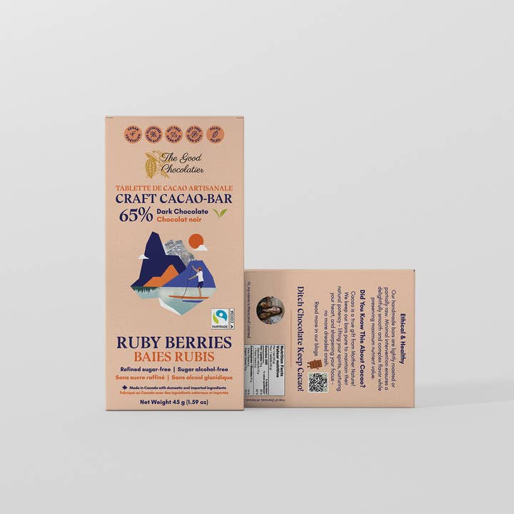 The GOOD Chocolatier - Wholesale Chocolate Bar - CASE Ruby Berries 65% NEW FLAVOUR DROP5