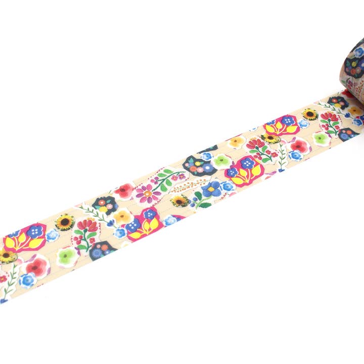 Washi Tape - Blomster Collage 50mm bred / MTEX253EZ for engroshandel hos mt masking tape