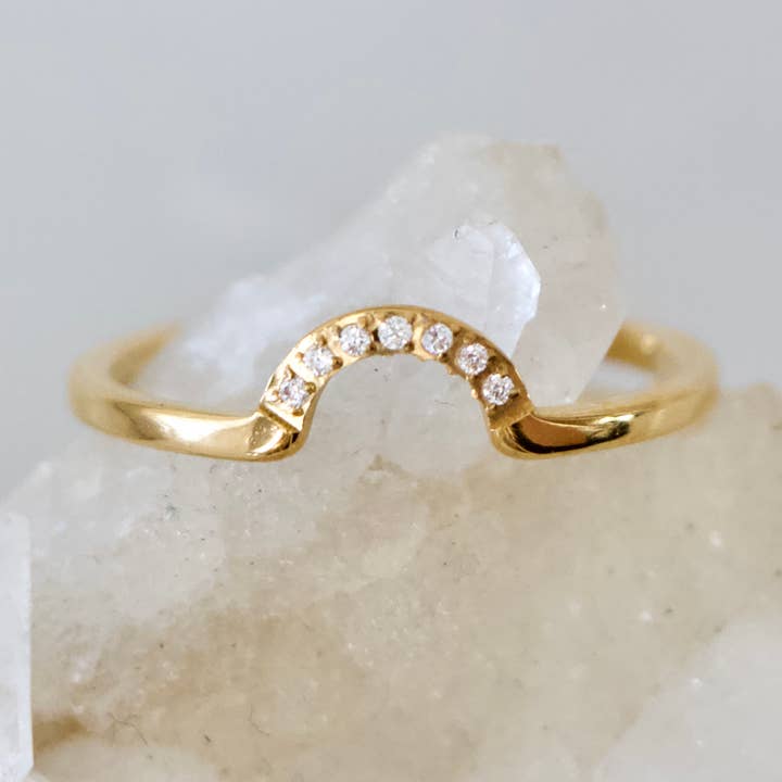 Anel Half Moon Stack Zircon - Impermeável por atacado de Mesa Blue