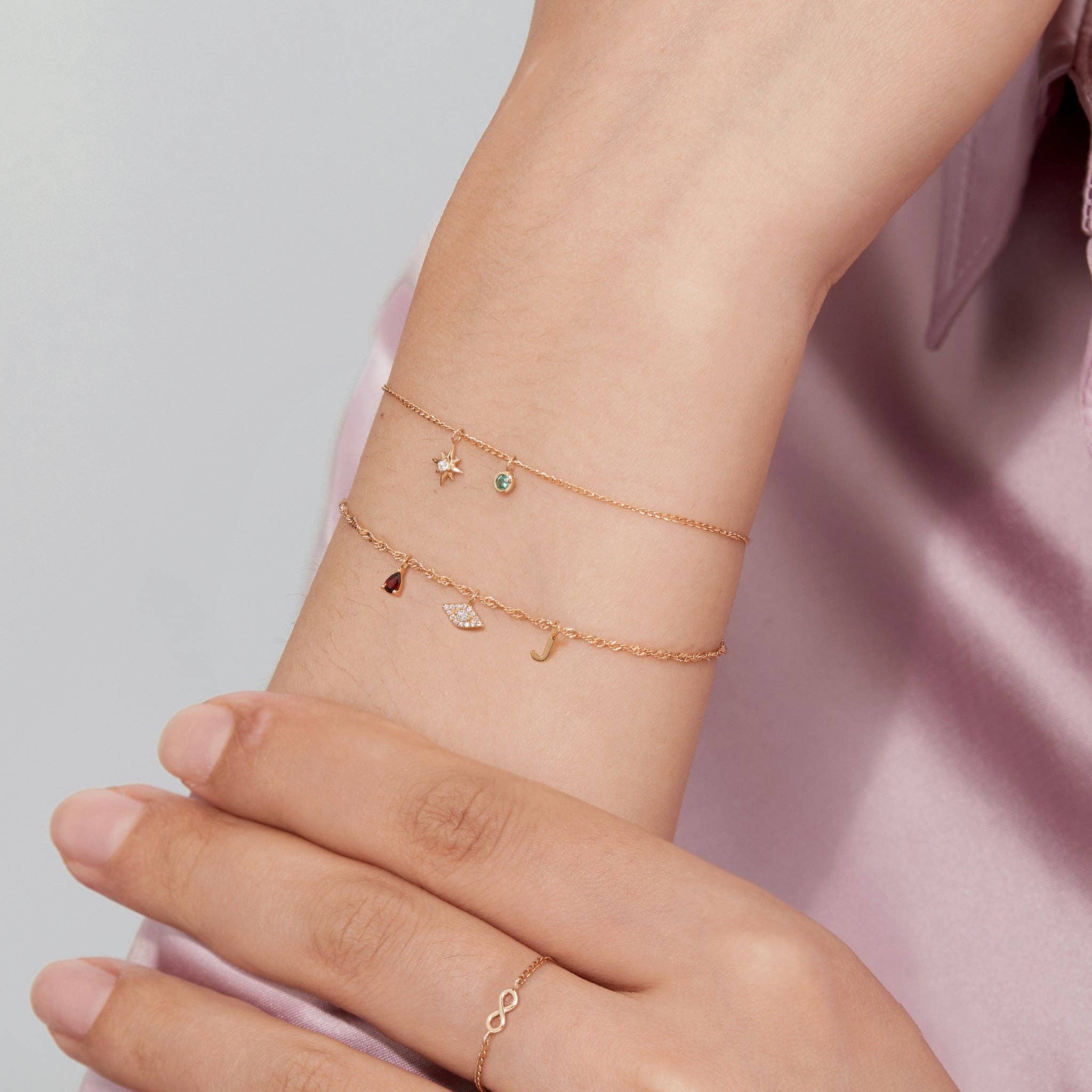 WJW - Wholesale Individual Charm/Pendant - 14K Solid Gold Diamond Compass Star Charm1