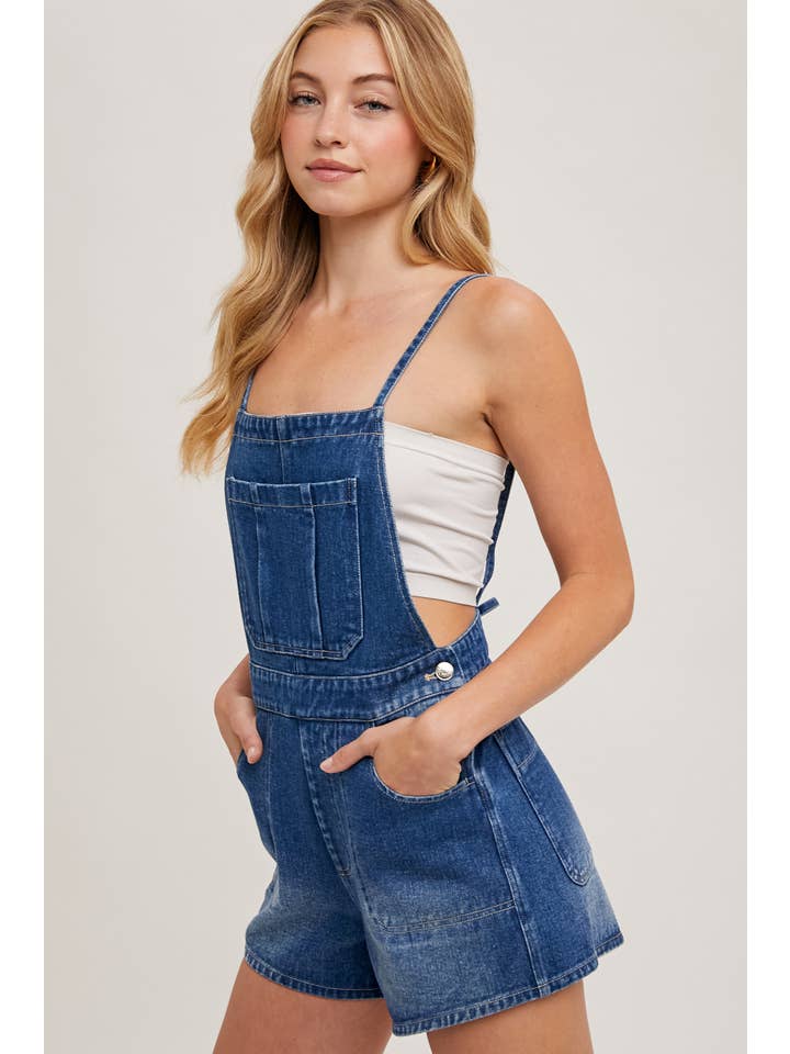 Bluivy - Wholesale Overalls - Women's - BOW-TIE DENIM OVERALL SHORTS3