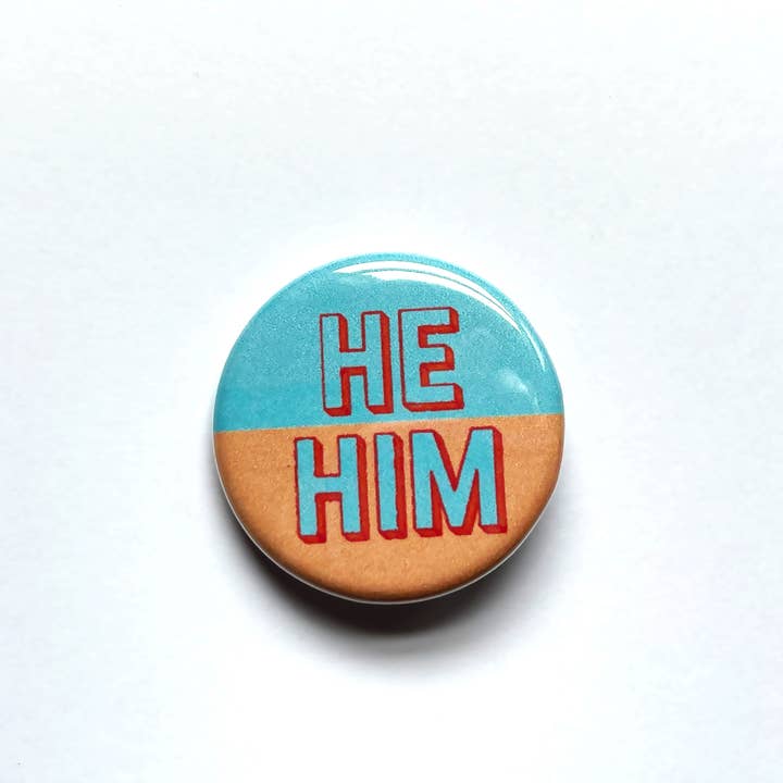 TheThirdArrow - Wholesale Lapel Pin/Button - 1.25” Blue & Orange Pronoun Buttons1