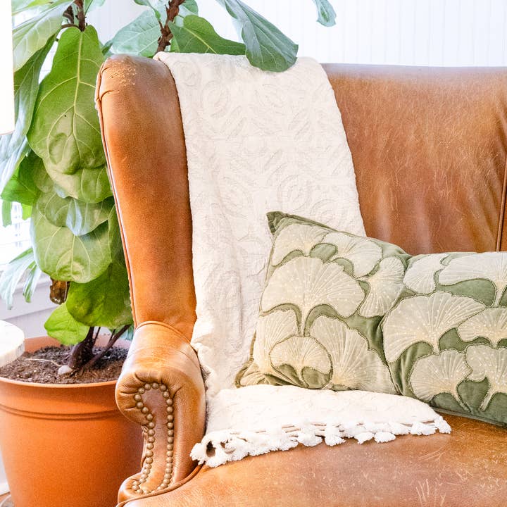 Cream Cutwork Throw for wholesale by Rahab's Rope