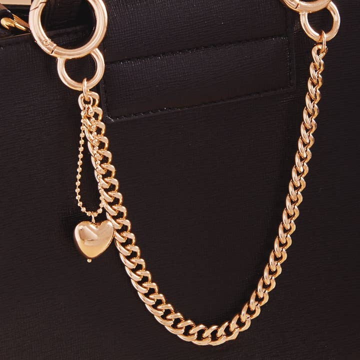 Metal Chain With Heart Bag Charm Keychain for wholesale by Verita Lane