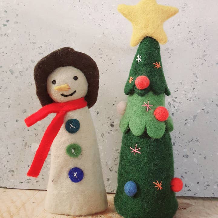 Cool Trade Winds - Wholesale Tree Topper - Frosty Felt Snowman / Tree Topper1