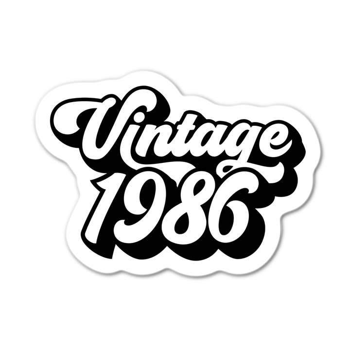 Autocollant Vintage 1986 pour la vente par Stick-It Expressions