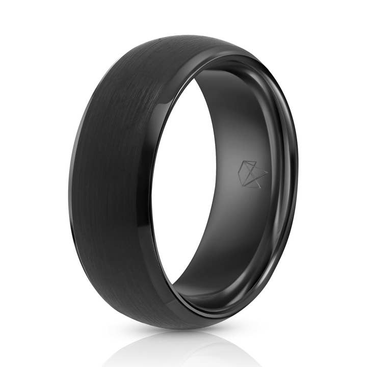 Anel de tungstênio preto - minimalista por atacado de EMBR