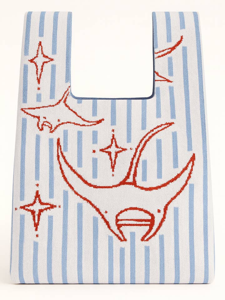 Stingray & Corals- Knitted bag for wholesale by TOKEII LTD