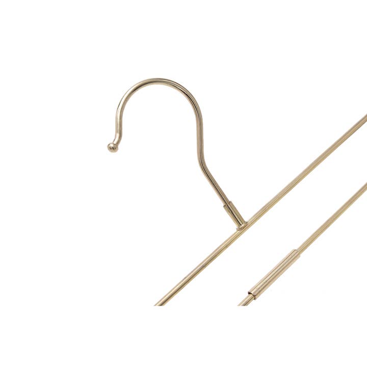 Quality Hangers - Wholesale Clothes Hangers - M073 Gold Straight Hangers Heavy Duty with Clips - 100 Pcs