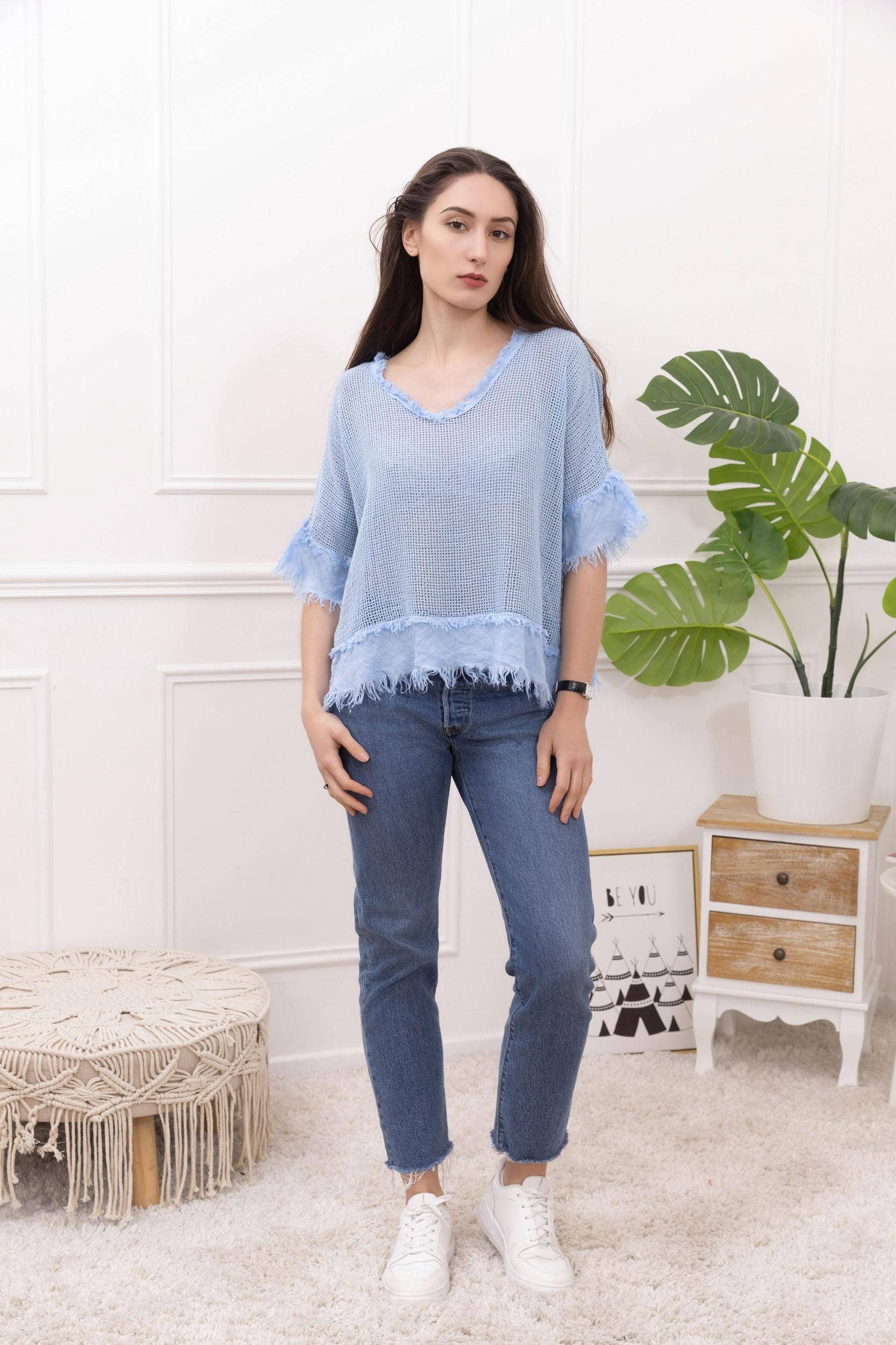 LINEN & COTTON HOUSE – Großhandel Bluse – Damen – TOP AUS BAUMWOLLSTRICK 23911 100 % BAUMWOLLE52