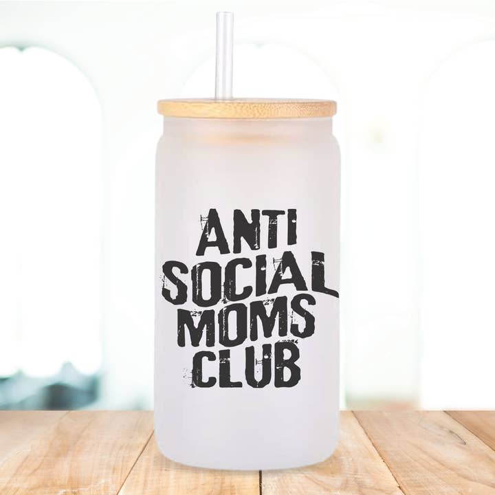 Boîte en verre Anti Social Moms Club Grunge Libbey pour la vente par BB’s Shebang