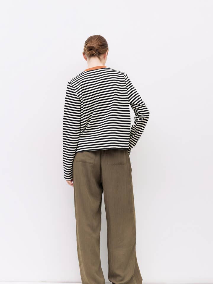 MOD REF - Wholesale T-Shirt - Women's - The Kathleen Top | Women's Striped Long Sleeve T-Shirt
2