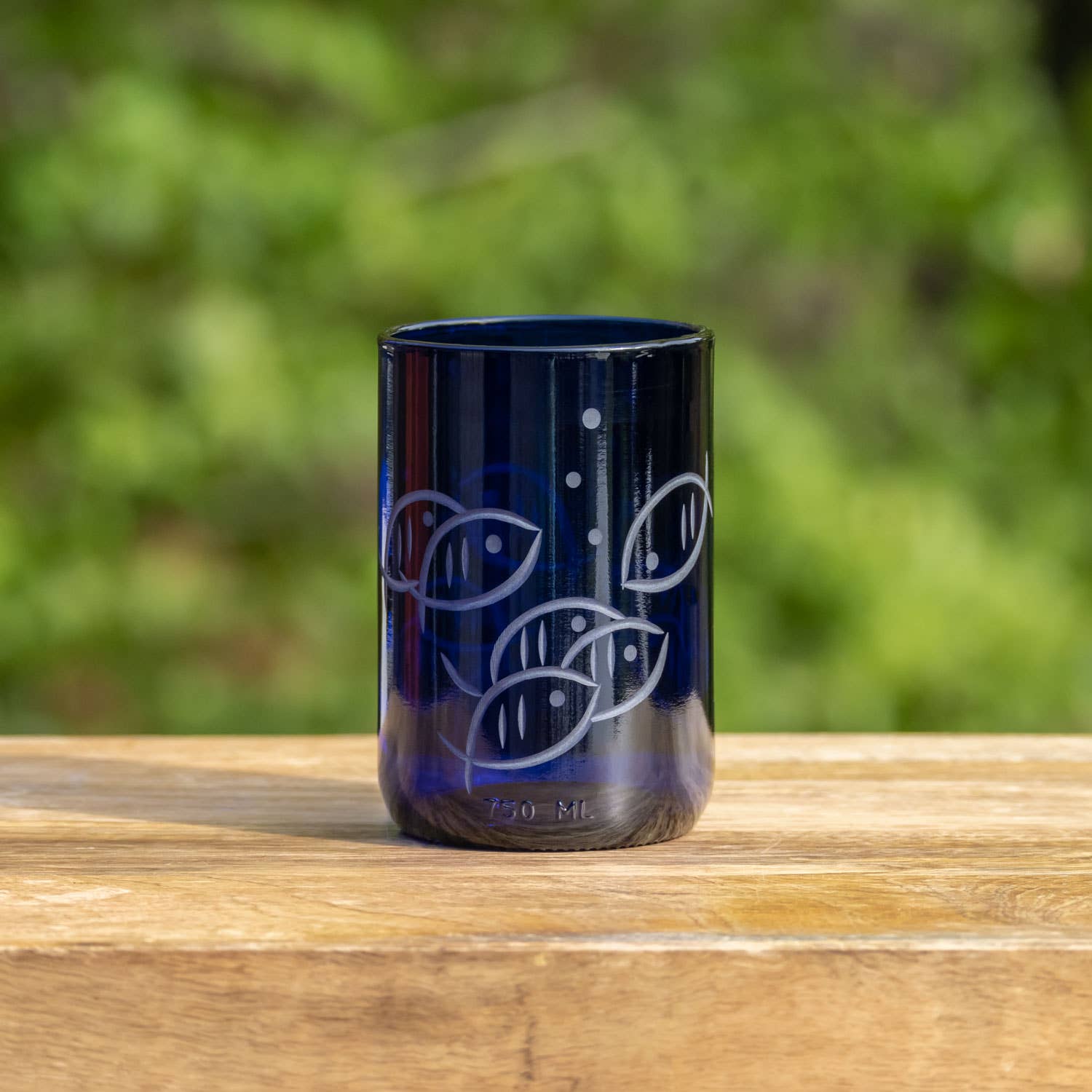 Rolf Glass – Copo/caneca por atacado – Copo Azul Peixe 14oz – Vidro Reciclado Cobalto3