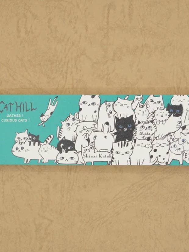 Bloc-notes mince cadeau, Papeterie japonaise Cat Hill Green pour la vente par 「FUNJI」In Japan