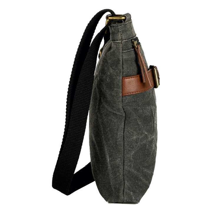 Mona B. - Wholesale Crossbody Bag - Unisex - Unisex Crossbody Bag with Upcycled Canvas & Leather4