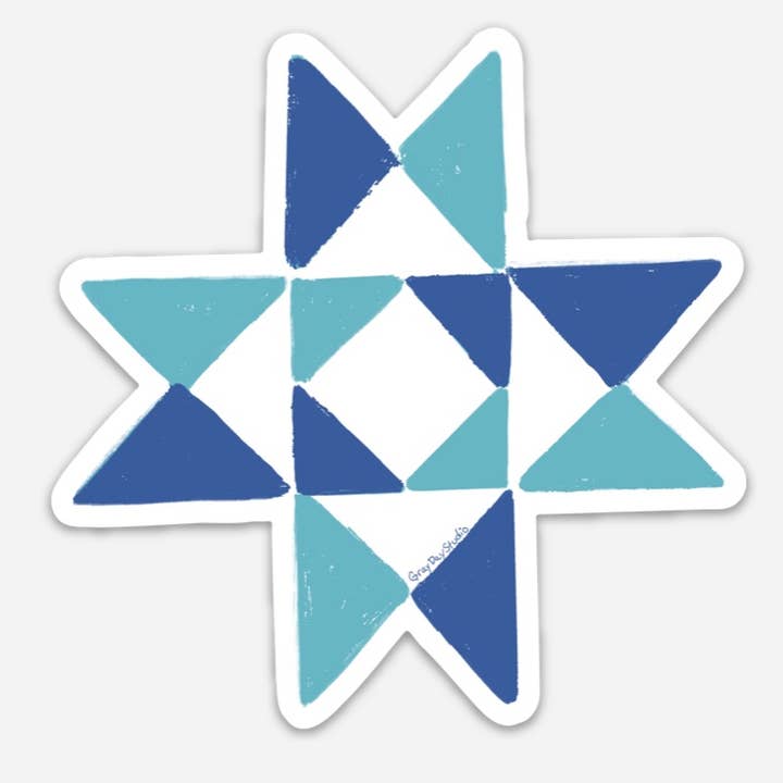 Indigo quiltsticker van Gray Day Studio voor wholesale door Gray Day Studio