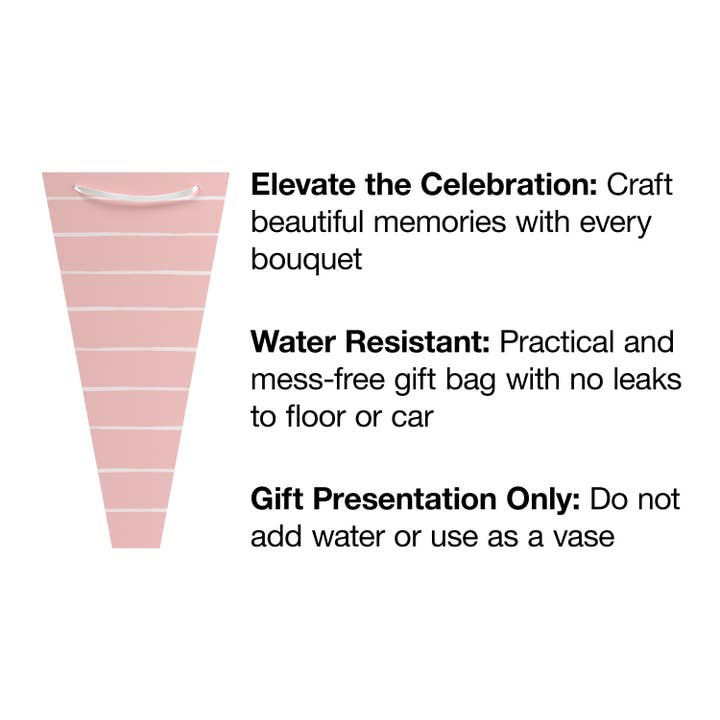 DICKENS INC. - Wholesale Gift Bag - Flower Bouquet Bag - Pink with stripes2